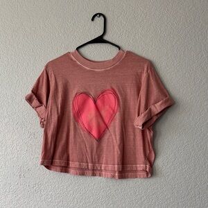 Altar'd State Blush Pink Heart Tee